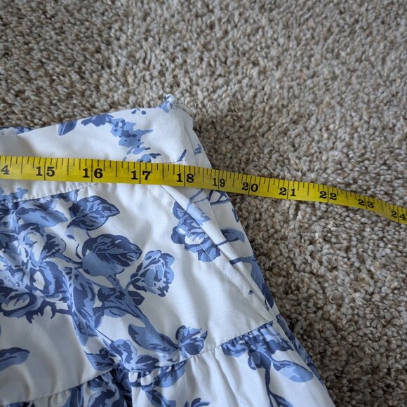 American Tall Vintage Floral Blue and White Maxi Skirt XXL Tall - Picture 5 of 7